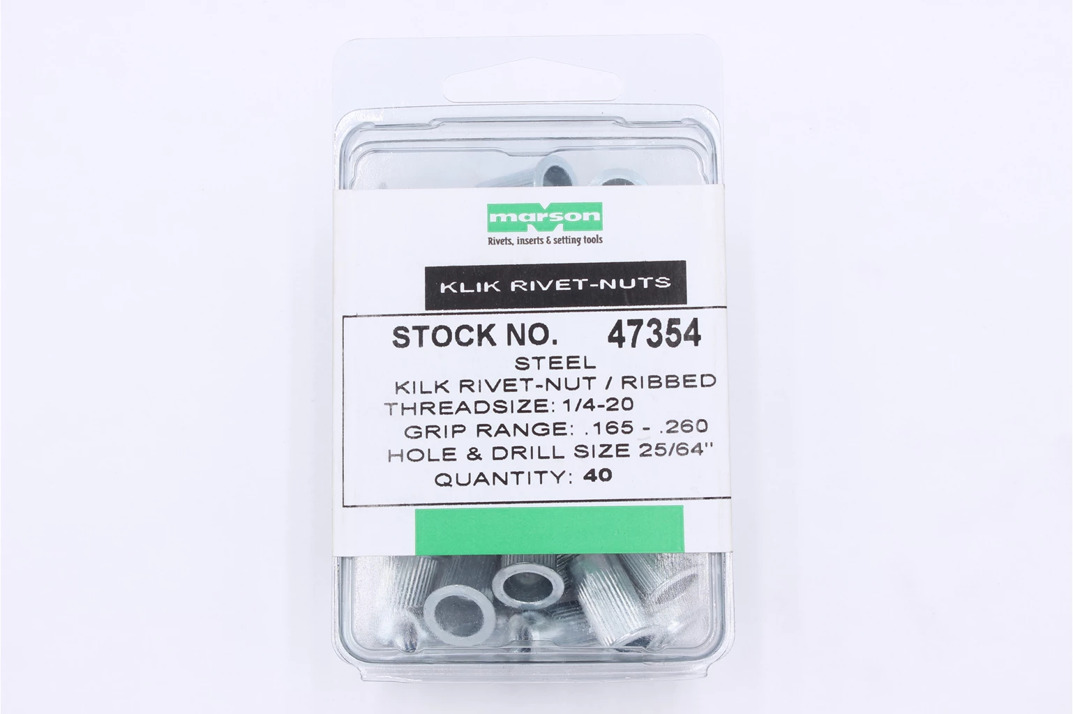 Marson PK/40 1/4-20 RIB RIV NUT | alc47354 | Gregg Distributors LP